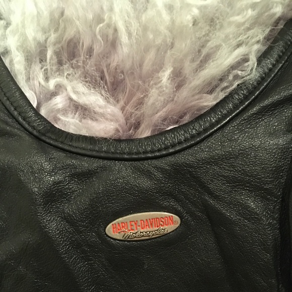 Harley Davidson leather/ fabric corset top - Picture 3 of 9